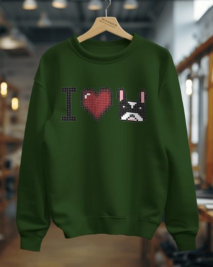 I Love Frenchie belebújos pulóver