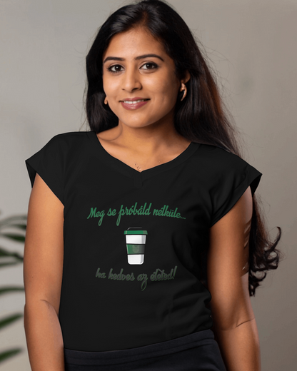 Coffee V-neck T-shirt