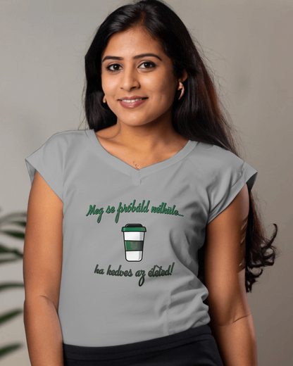 Coffee V-neck T-shirt