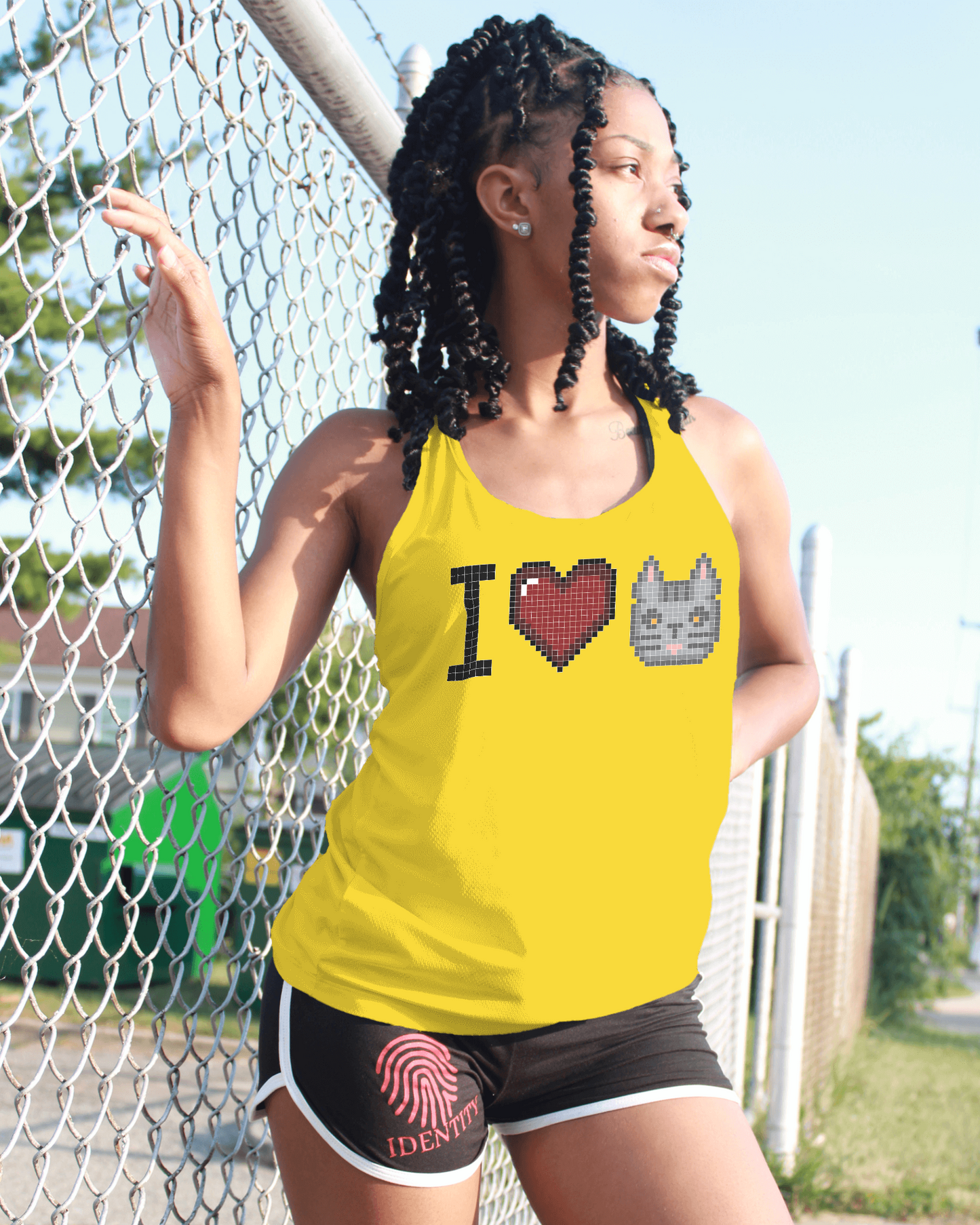I Love Cat women's sleeveless shirt
