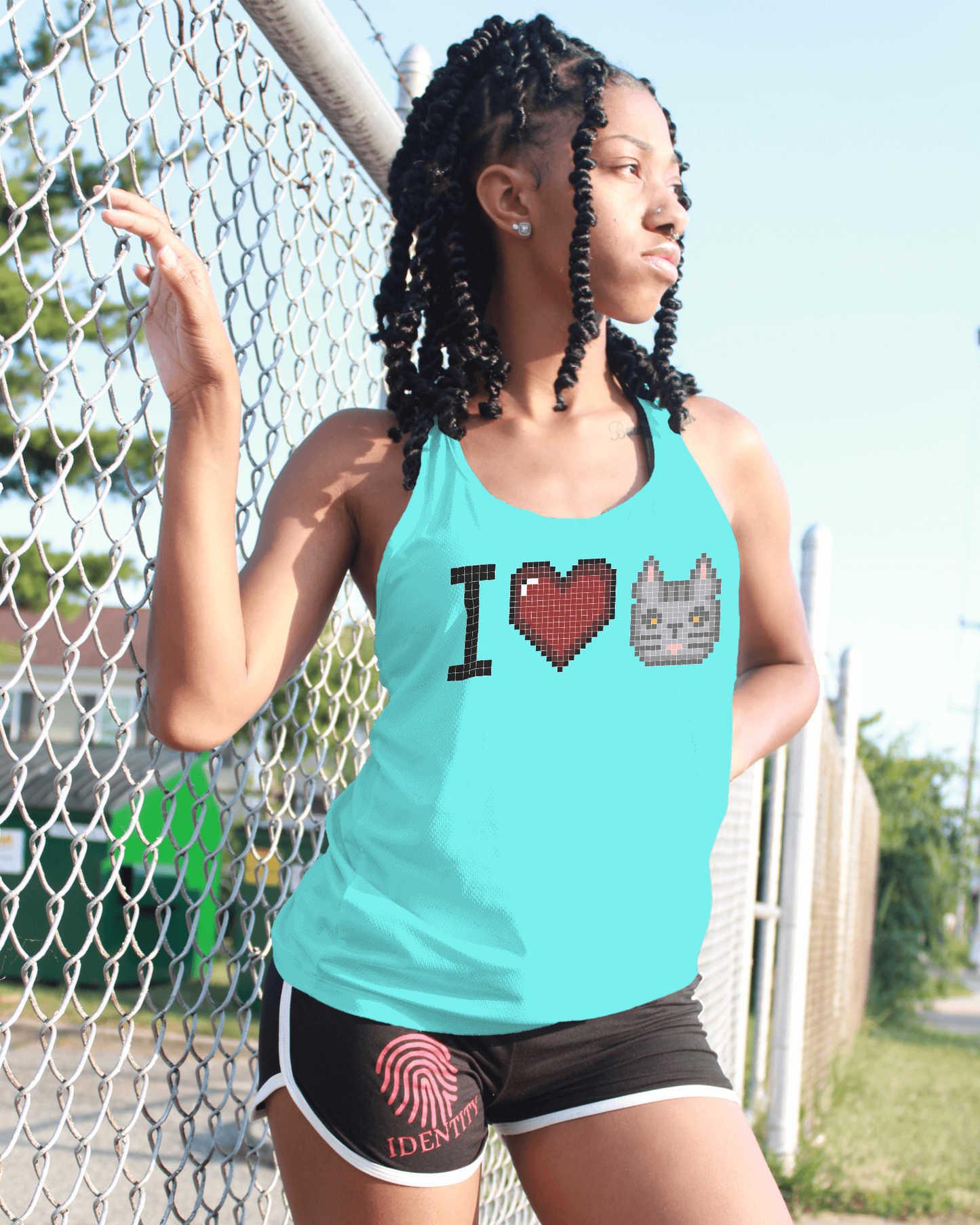 I Love Cat women's sleeveless shirt
