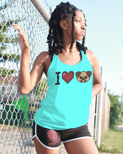 I Love Pug women's sleeveless shirt