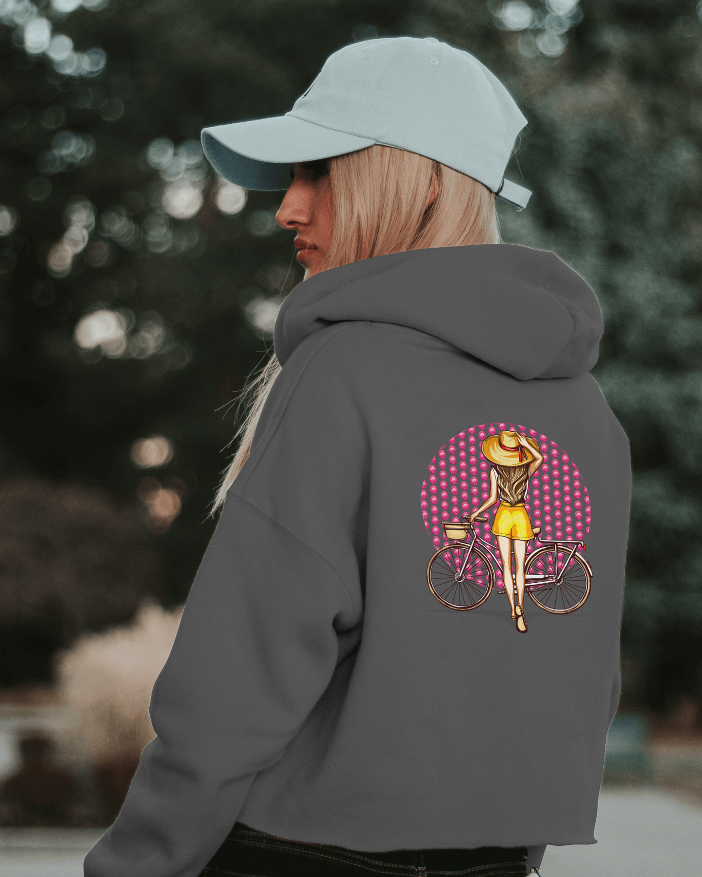 Bike Girl women's zip-up sweater